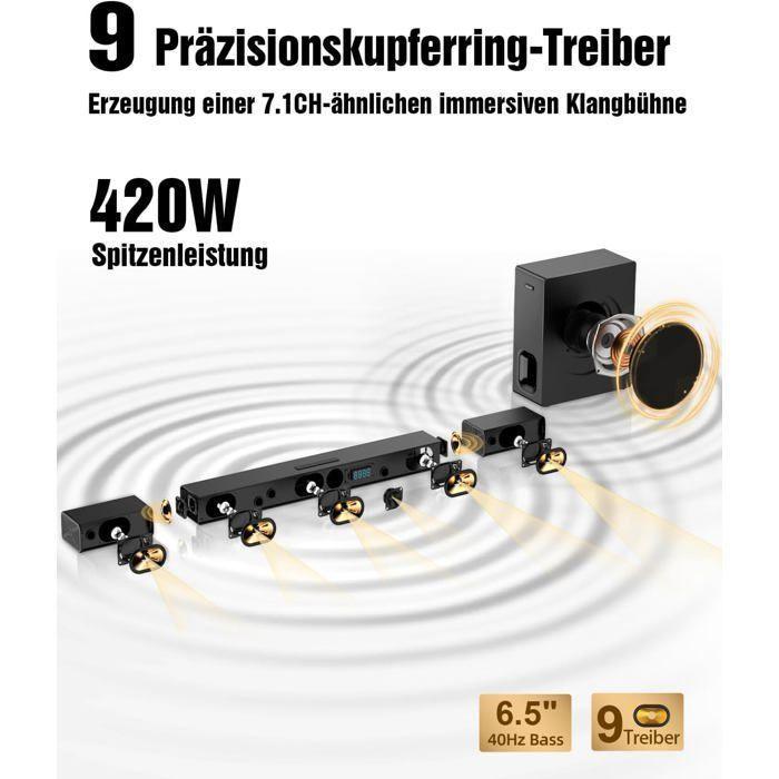 Soundbar - HIWILL - A51 PRO - 5.1CH Dolby Atmos - 6.5 Inch Subwoofer - Wireless Surround Speakers