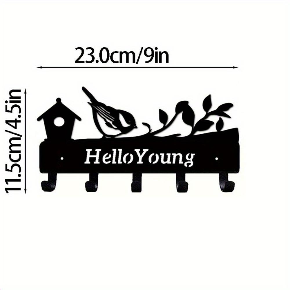 

Милый воробей металлический силуэт садовый кол, художественное изделие прочный настенный декор домашний декор крючок для стены, железное искусство, вешалка для пальто чёрный