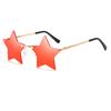 Trendy Rimless Star Shape Sunglasses for Women Men Party Funny Pentagram Eyewear Christmas Decor