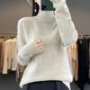 Women's Loose Thickened Mid-Neck Wool Knitwear - Autumn/Winter Long Sleeve Base Layer Sweater