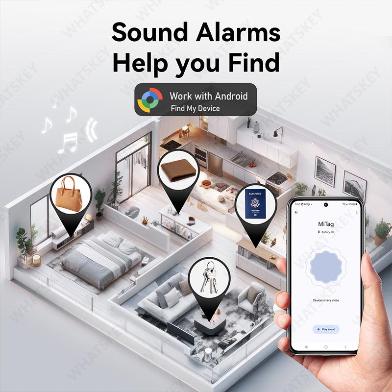 1-4Pack LiTag Duo Tracker Tag MiLi Smart Tag Item Finders Works with IOS Google Find Hub Wallet Key Finder Item GPS Locator