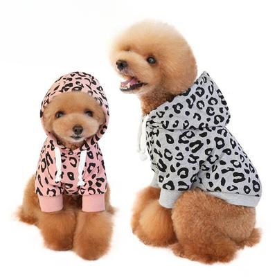 Haustier Pullover Leopard Print Hund Kleidung Mit Kapuze Gedruckt Einfache Dou Teddy Haustier Hund Kleidung