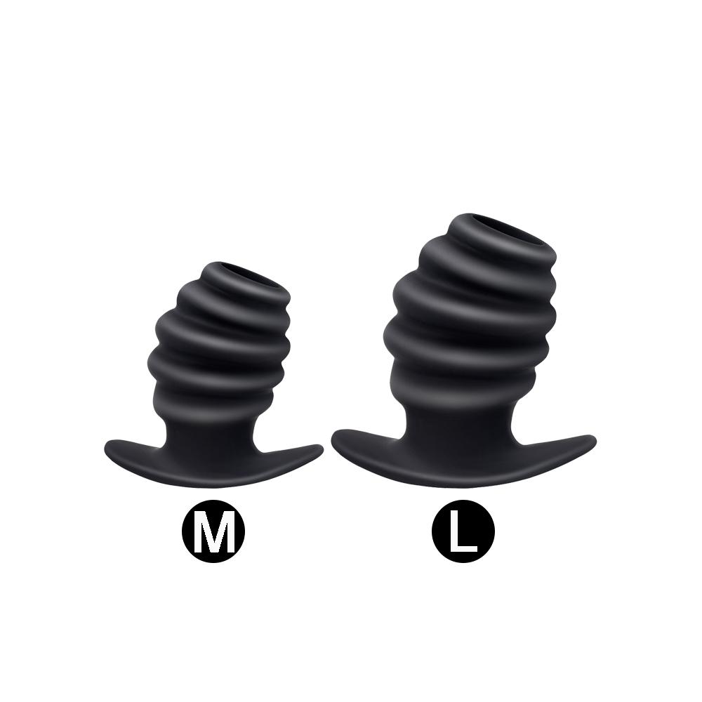 Hollow Anal Plug Spiral Butt Plug Enema Anal Tunnel Sex Toys Silicone Buttplug Gay Speculum Vaginal Dilator Anus