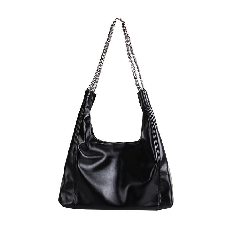 Soft Leather Retro Tote Bag 2025 New Trendy Lazy Style Shoulder Large Bag Large Capacity Chain Underarm Bag