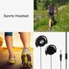 Universal 3,5 mm plugg kablet klips-på-øre sportsøretelefon tung bass hodetelefon