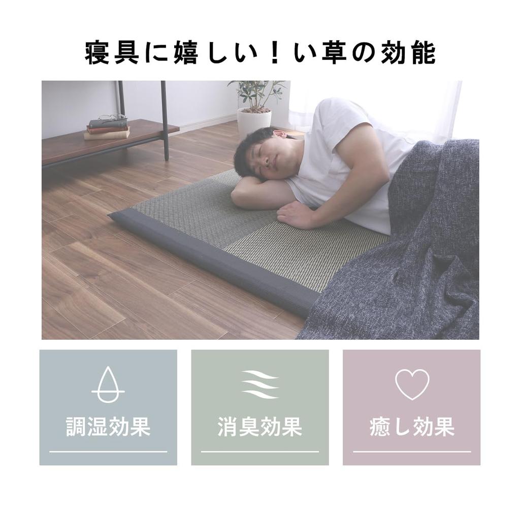 IKEHIKO Noah Easy Igusa Sheet Pad, Single, Green, Approx. 90 x 200cm, Made in Japan, Filling: 40mm Solid Cotton #7557909