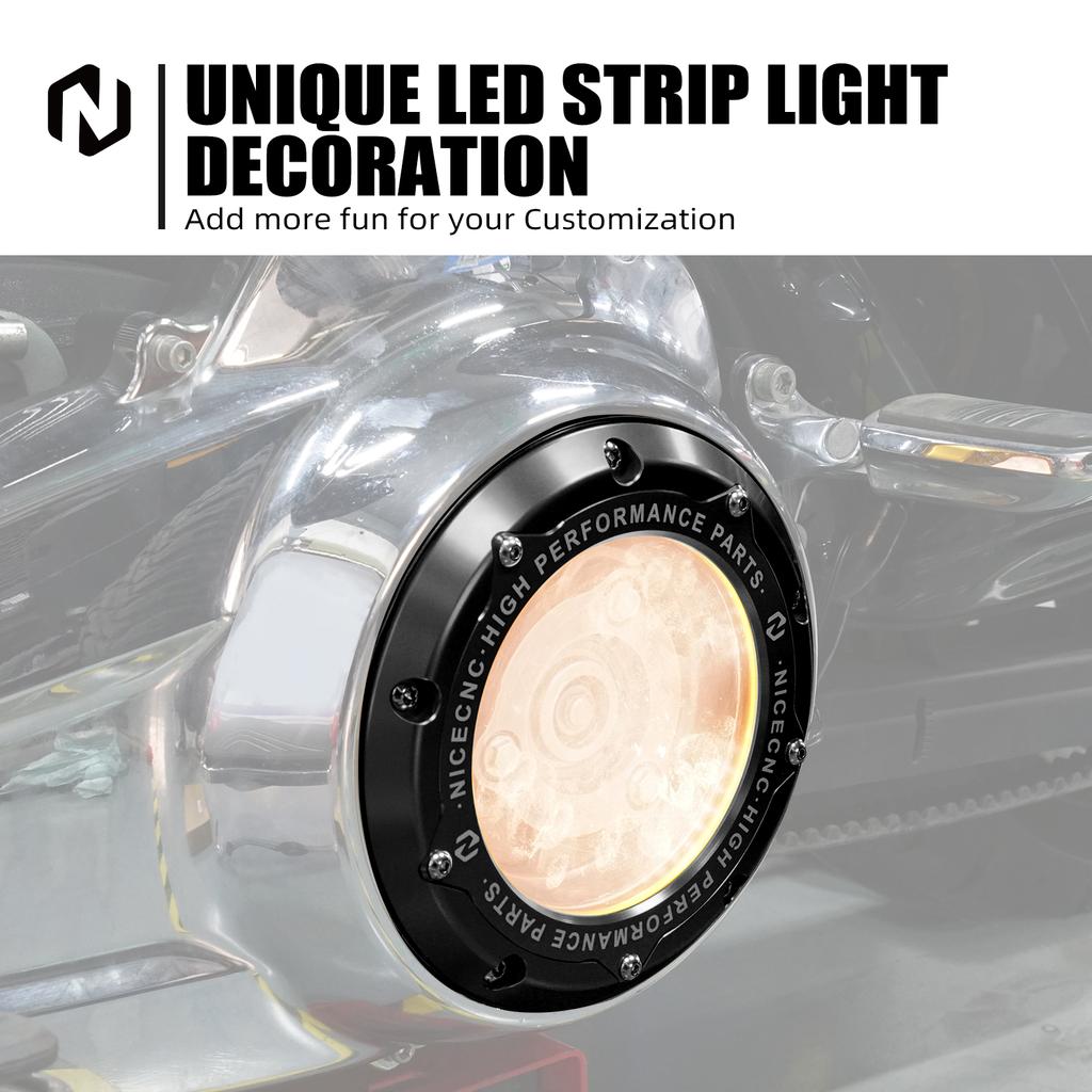 For Harley Street Glide Road Glide /Special Clutch Derby Cover LED Strip Light For Harley Road King Electra Glide Ultra Limited