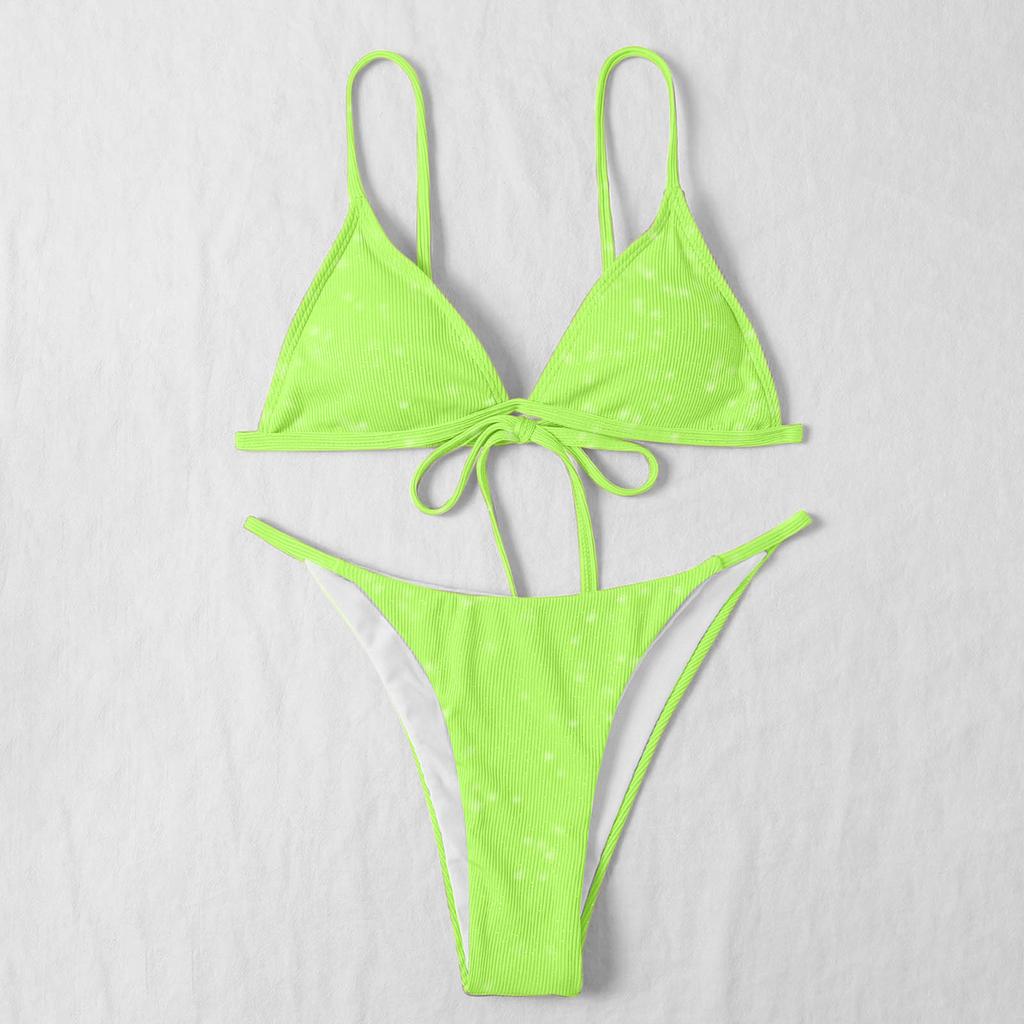 Women's Two Piece Bikini Set Triangle Top with Adjustable Straps and Low Rise Bottoms for Beach Swimwear Summer Poolside
