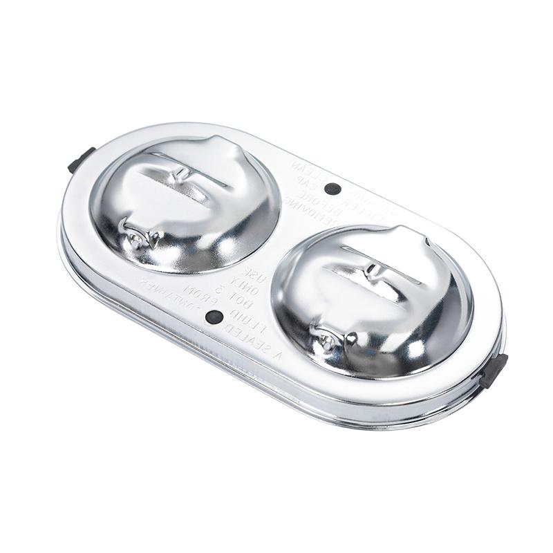 Chrome Brake Master Cylinder Cover Kit with Gaskets and Bails Replacement for Chevrolet Corvette 1967-1982, Polished Finish Reservoir Cap Accessory