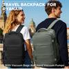 Ryanair 40x25x20 Reise-Rucksack Großes Fassungsvermögen Faltbare Wandertasche mit Vakuumbeuteln Manuelle Kompressionspumpe, Aufbewahrungsrucksack