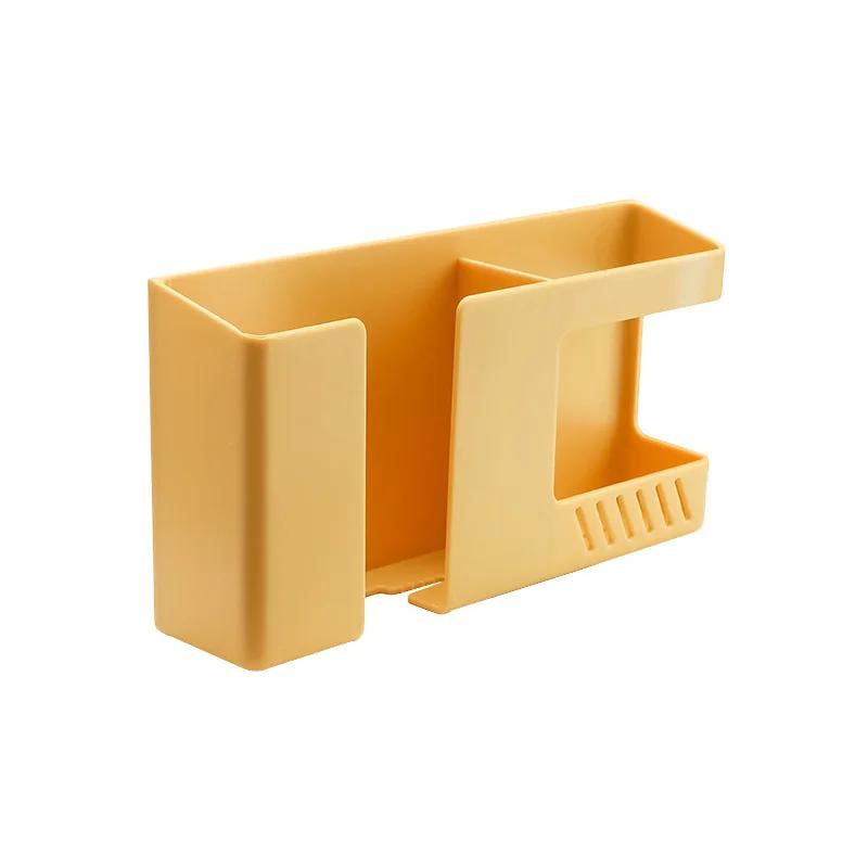 2 In 1 Punch Free Wall Mounted Organizer Remote Control Storage Box Mobile Phone Plug Wall Holder Charging Multifunction Hook