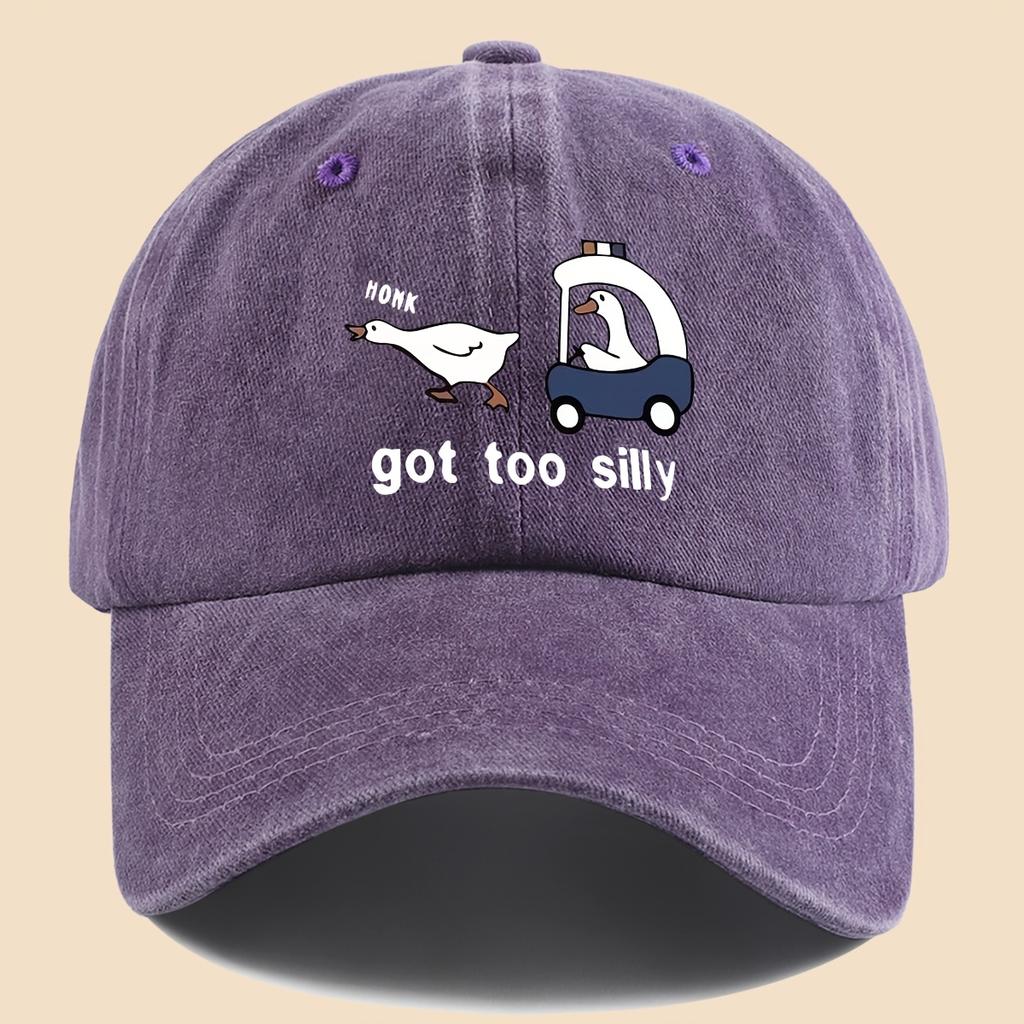 Fun Cartoon Pattern Printed Baseball Cap Trucker Hat Black Papa Dad Hat