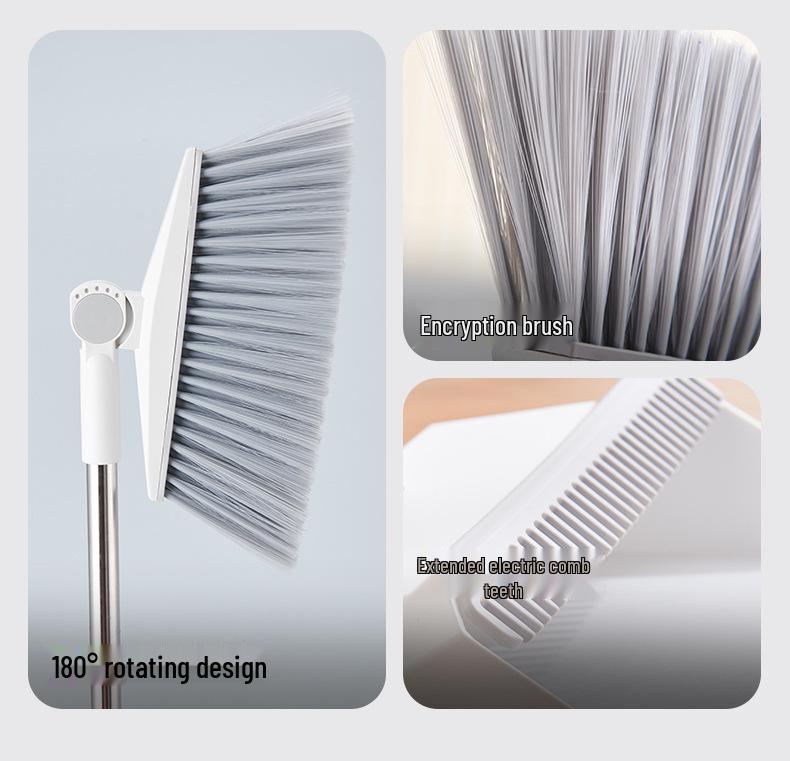 Home Broom & Dustpan Set with Comb Teeth - Perfect for Living Room Floor Cleaning