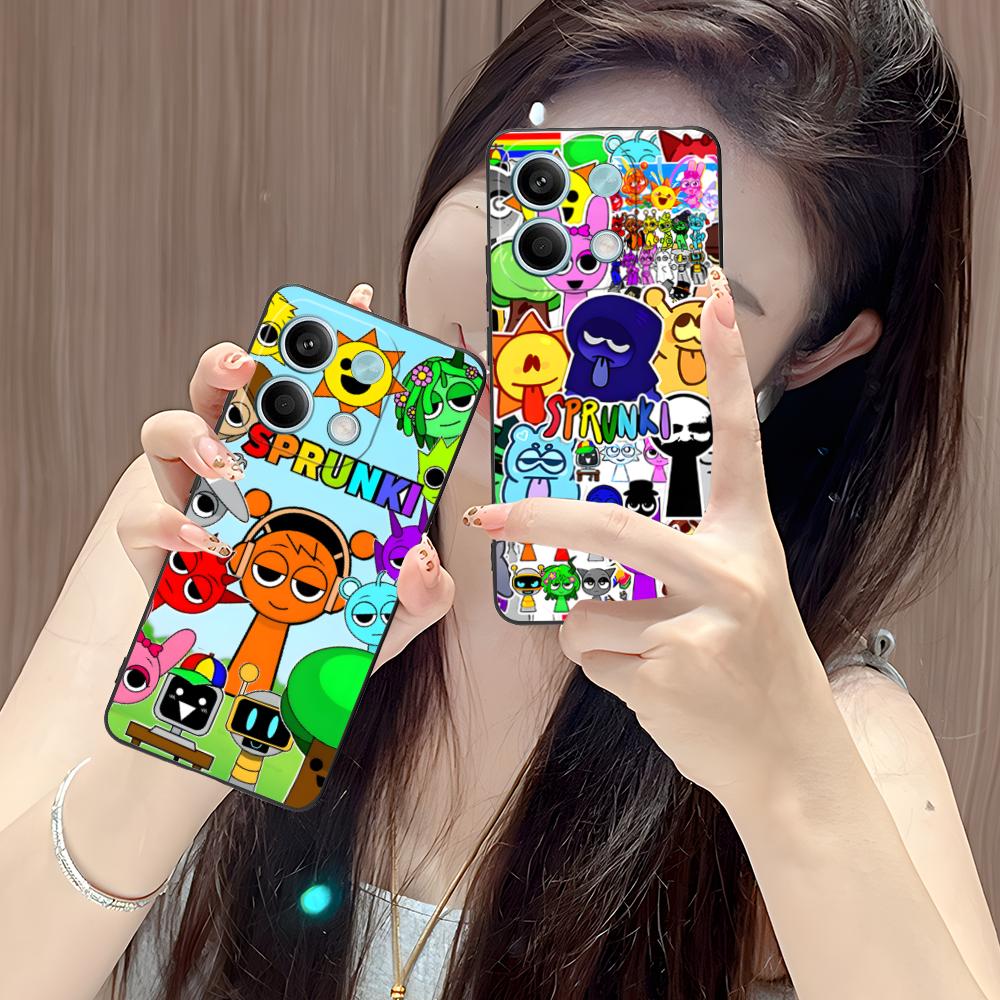 Anime Sprunki Music Mobile Phone Case for POCO M7 M6 M5 M4 M3 X7 X6 X5 X4 X3 Pro GT 5G Colorful Printing Cover Pretty Luxury