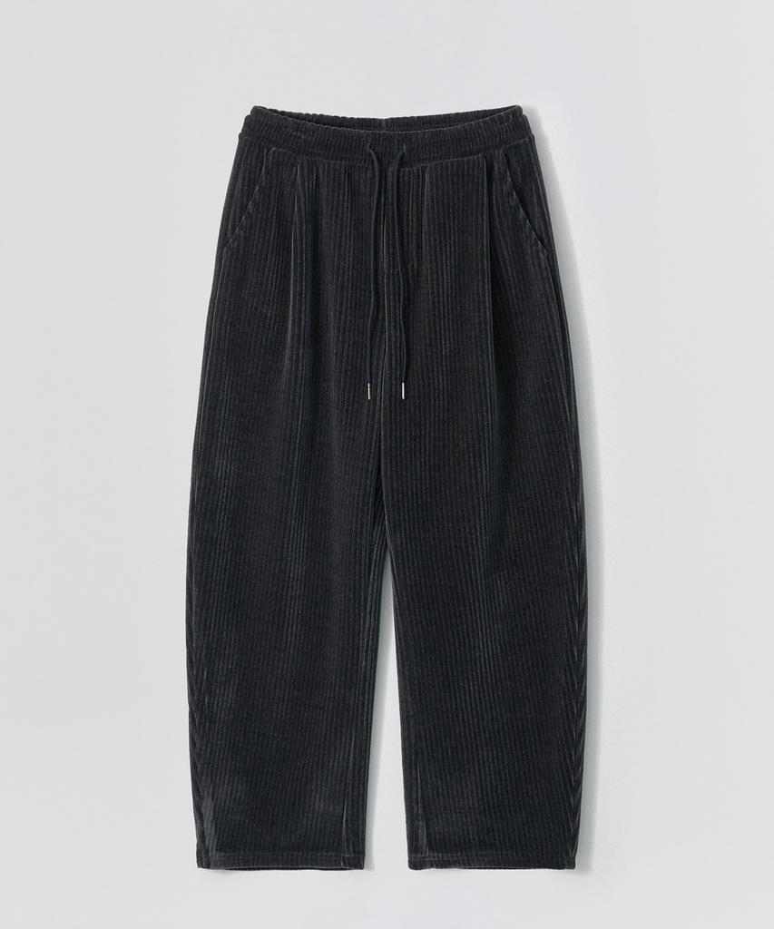EZIO Roy Velvet Banded Pants_Charcoal