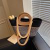 Large capacity woven bag women's new shoulder handbag commuter beach hand bucket bag