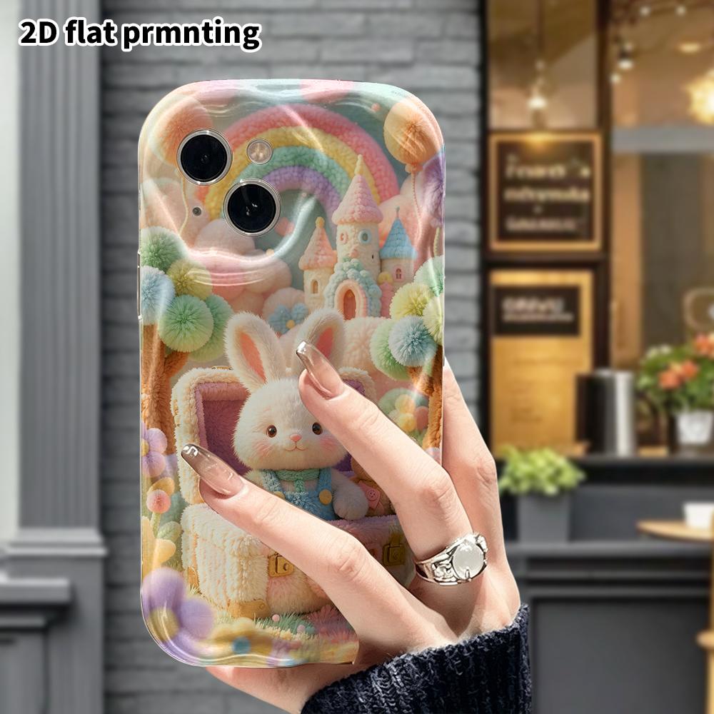Phone Case: 2D Flat, Suitable for iPhone 18 17 16 15 14 13 12 Pro, Little Rabbit In a Suitcase, Perfect Holiday Gift for Christmas and Halloween