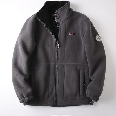 Men's Norway Plush Double-Sided Fleece Jacket: Warm, Casual, Loose Fit, Plus Size Outerwear for Autumn/Winter