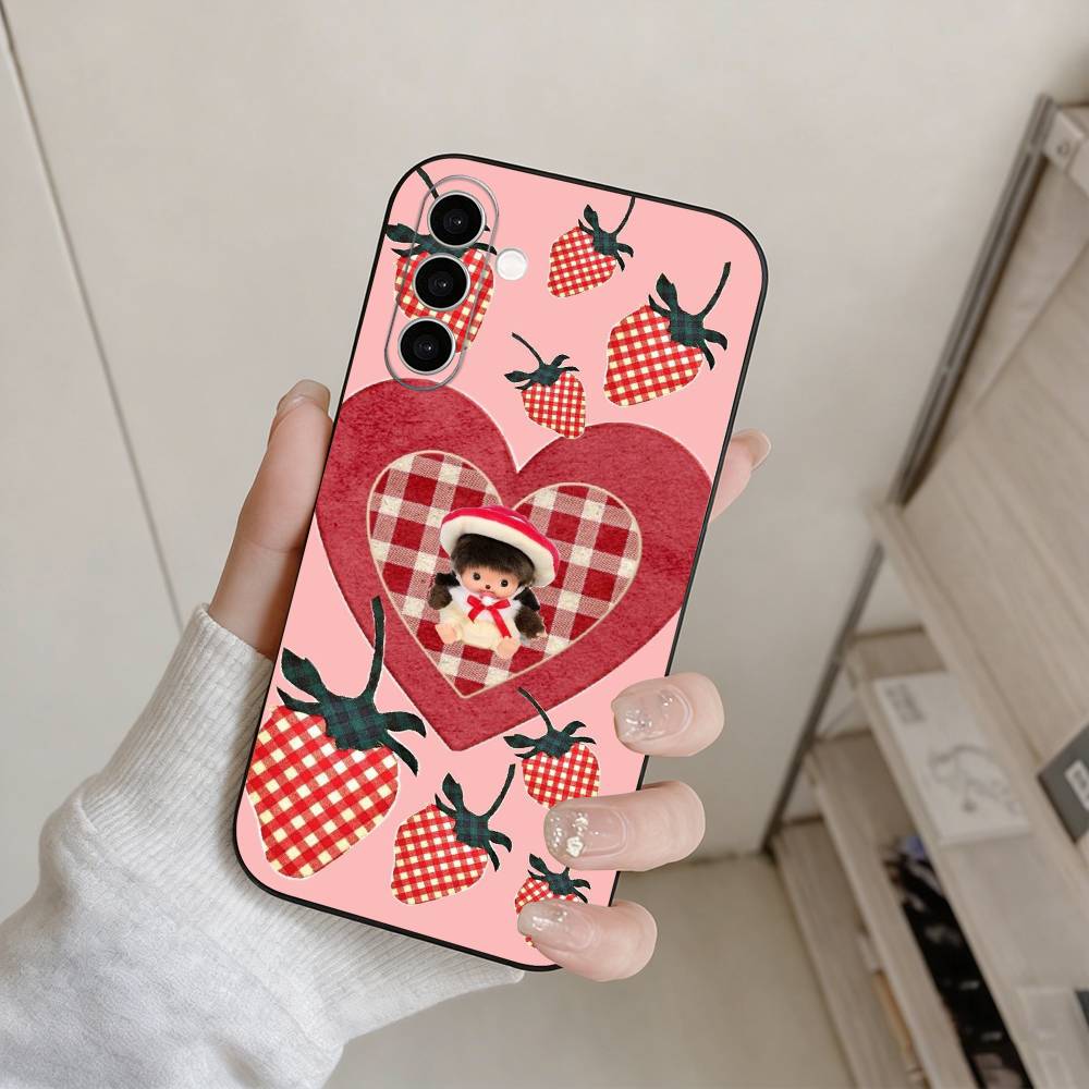Cute M-monchhichis Phone Case For Samsung Galaxy A73,A72,A71,A70,A53,A52,A51,Others Soft Black Cover Samsung a11