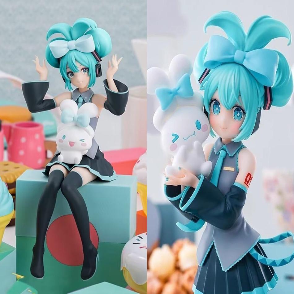 17CM Figura Anime Hatsune Miku X Cinnamoroll Modello da Collezione Periferica Anime Decorazione Decorativa Giocattoli per Bambini Regali Carini e Affascinanti