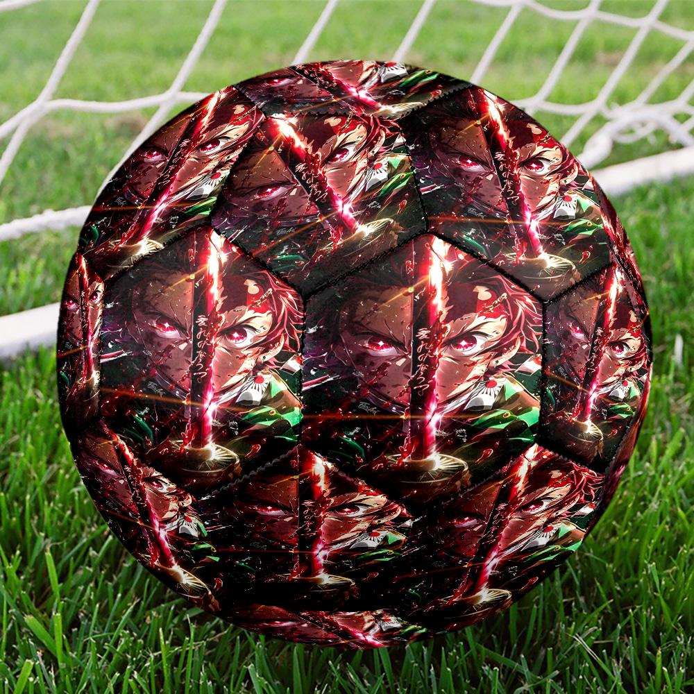 Pallone da Calcio Dimensione 5 con Stampa Demon Slayer, Pallone da Calcio Standard per Partite Sportive e Allenamenti di Squadra, Regalo Ideale per i Fan del Calcio