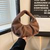Foreign Trade Women's Bag 2025 New Korean Version Fashion Pleated Handbag Ins Internet Celebrity Rivet Trend Messenger Dumpling Bag