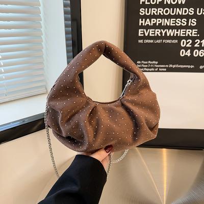 Handbag damska na handel zagraniczny 2025 nowa wersja koreańska modna plisowana torebka torebka listonoszka z nitami trendu celebryty internetowej
