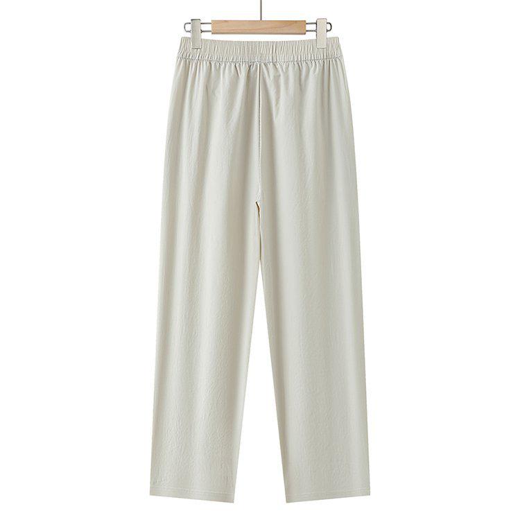 Spring/Summer 2026 Women's Versatile Casual Pants: Loose Straight-Leg, Elastic Waist, Perfect for Middle-aged & Elderly Moms