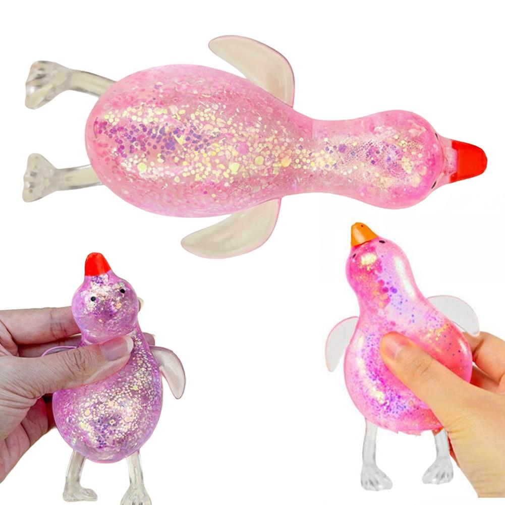 1Pcs Glitter Penguin Squishy Toy Soft Squeeze Stress Relief Toy Slow Rising Sensory Fidget Toy For Kids Adults Birthday Gift