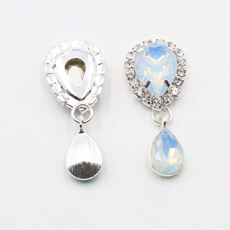 10pc 45 * 18mm Water Drop Pendant Rhinestone Buttons For Clothing Needlework Sewing Accessories Craft Supplies Decorative Button
