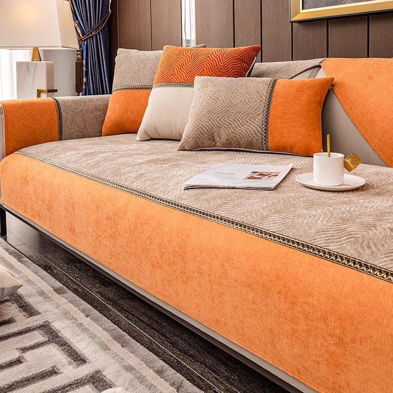 

Light Luxury Chenille Jacquard Sofa Cushion All-Inclusive Universal Cover New Non-Slip Seat Cushion Anti-Cat Scratch Cover 70*70cm