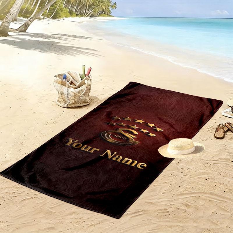 Galatasaray S Custom Name Print Beach Towel, Large Soft Quick Dry Towel for Beach Camping Swimming