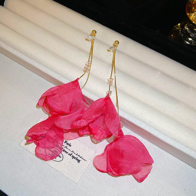 Ankola red oil dripping love earrings new Hong Kong style retro ear buckles autumn and winter earrings autumn and winter