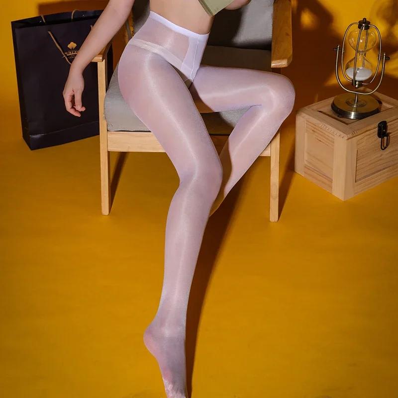 New Shiny Glossy Transparent Pantyhose Oil Stocking Seamless Stockings Nylon Crotchless Silk Hosiery Sexy Underwear