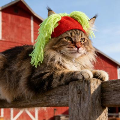 Fun Rock Pet Hat Adjustable Cat Hat with Ear Holes Cute Pet Hat with Yarn Hairs for Small Dogs Cats Party Costume Photo Prop