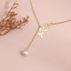 Hot Sale Vintage Fashion About Design Gold Butterfly Necklace Pearl Pendant Necklace