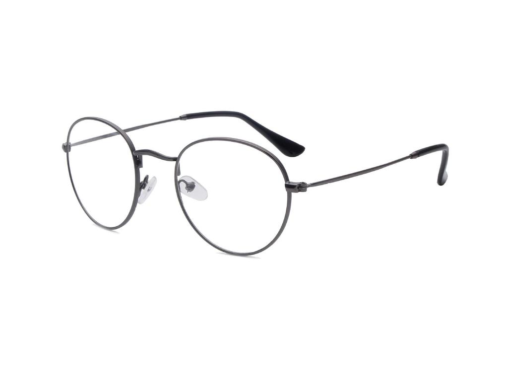 Retro Metal Round Patterned Edge Eyeglasses 3447 - Trendy Harajuku-Inspired Plano Glasses