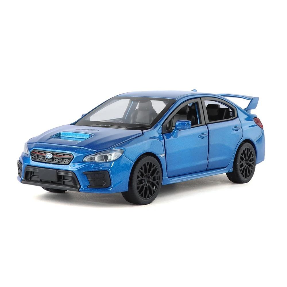 

Simulation 1:30 Subaru WRX STI Racing Car Model Pullback Sound Light Alloy Diecast Boy Children s Toy Vehicle Gift Collection синий