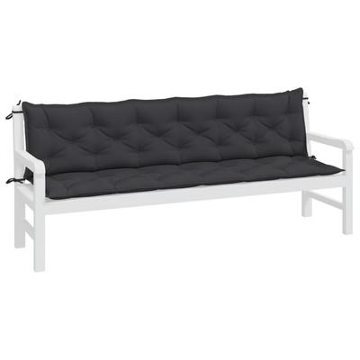 Garden Bench Cushions 2 Pcs Black 200x50x7 Cm Oxford Fabric