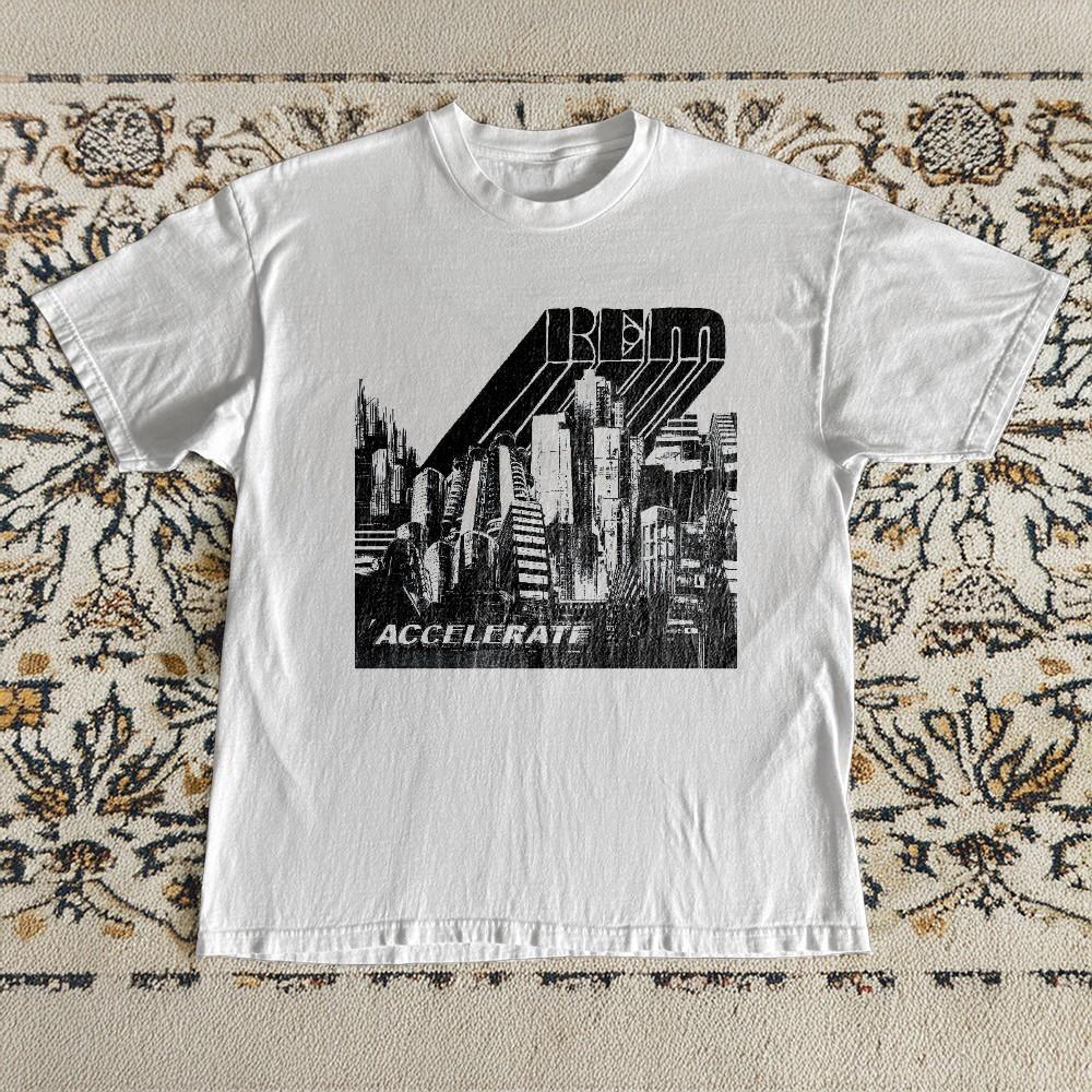 REM R.E.M Accelerate Album Cover Black Classic Unisex T-Shirt Size S-5XL S