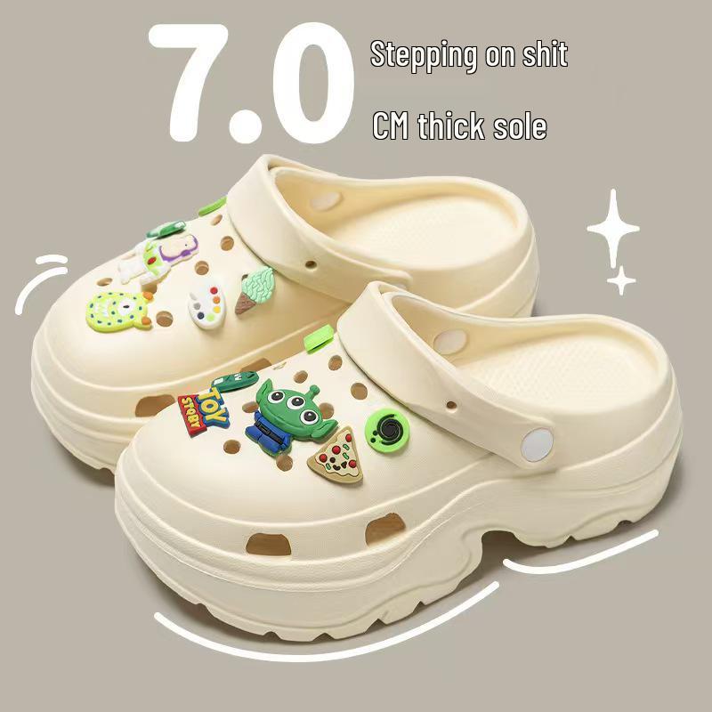 EVA Women's Height-Boosting Summer Clogs - Thick-Soled Beach Sandals for Petite Outdoor Use.