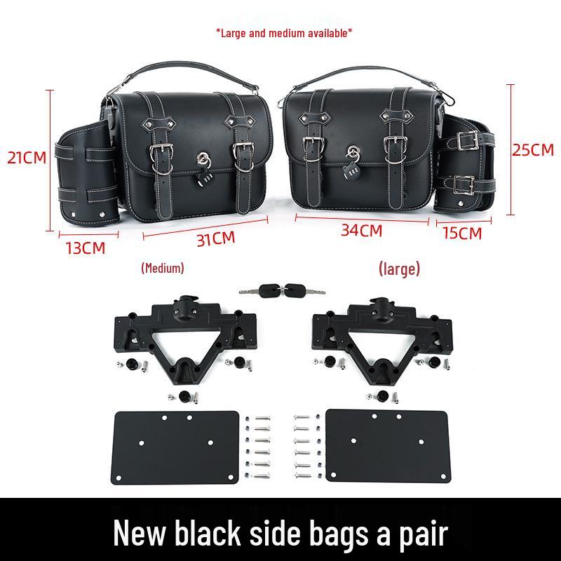 Kaiyue 500F Motorcycle Side Bag: Waterproof Canvas & Leather Quick-Release Accessory