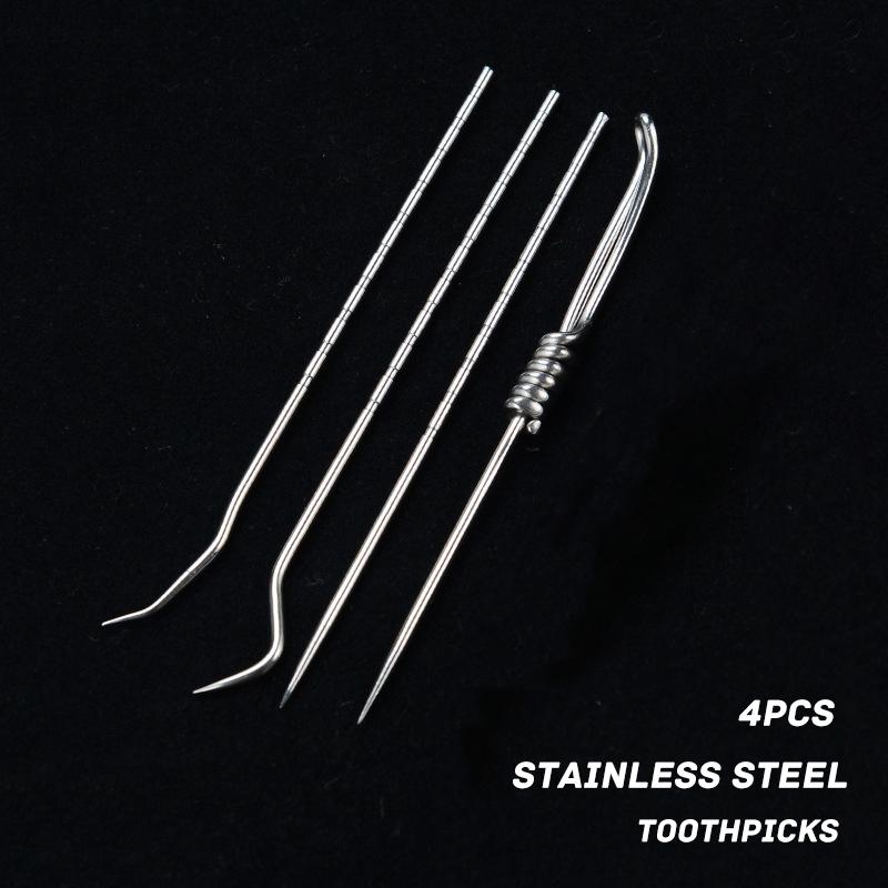

1Set Brass EDC Portable Multifunctional Toothpick Bottle Fruit Fork Camping Tool Toothpick Tube Stronger Than Dental Floss
