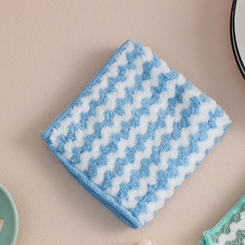 Dish Cleaning Cloth Weave Thickened Polyester Absorbent Soft Versatile Dish Towel for Kitchen Table