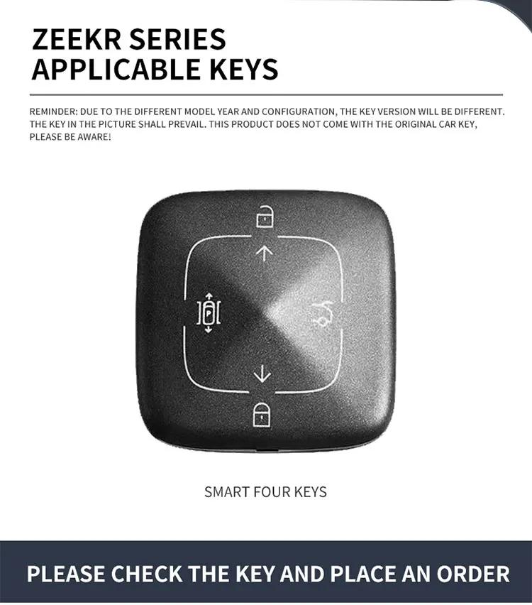Zinc Alloy Leather Car Remote Key Cover for Extremely Krypton 001 007 009 ZEEKR X NFC Truck Key Keychain Accessories