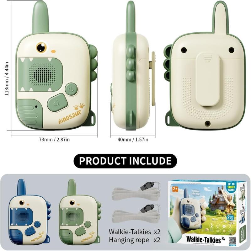 Non-Toxic Cartoon Dinosaur Children'S Walkie-Talkie 300M Long Range Baby Radio Phone Toy Interactive Electronic Toys For Children Kids Gifts