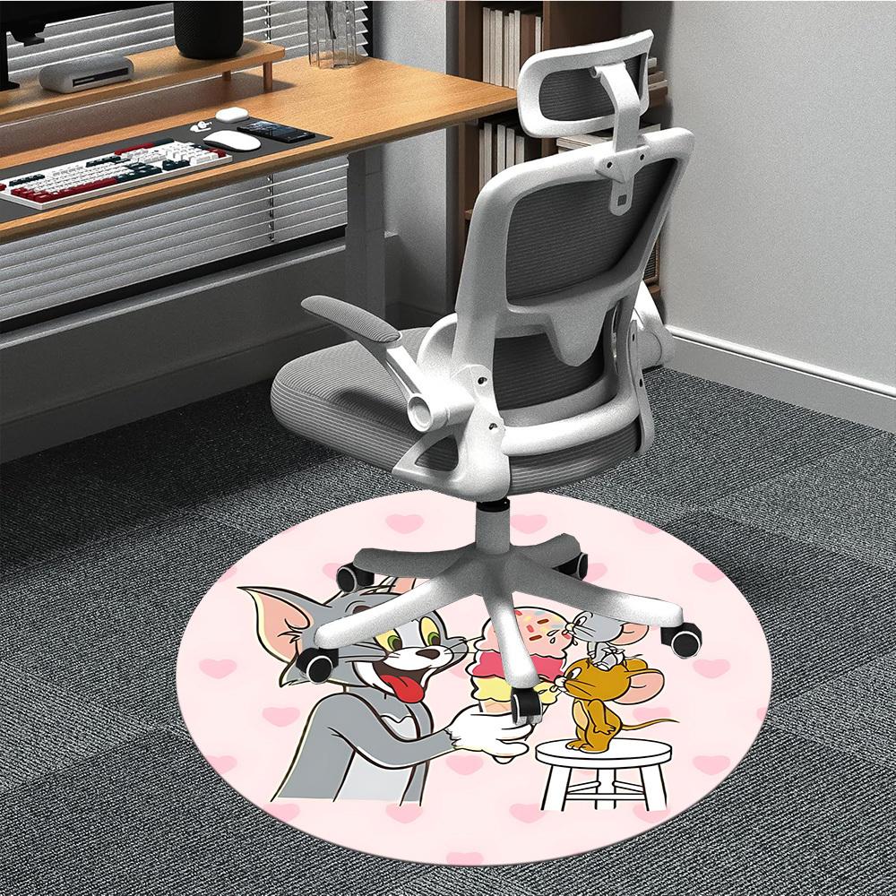 

1pc Tom Jerry Office Round Area Rug, Under Office Chairs Bedroom Living Room Home Decor, Room Decoa1016160 80cm by 80cm