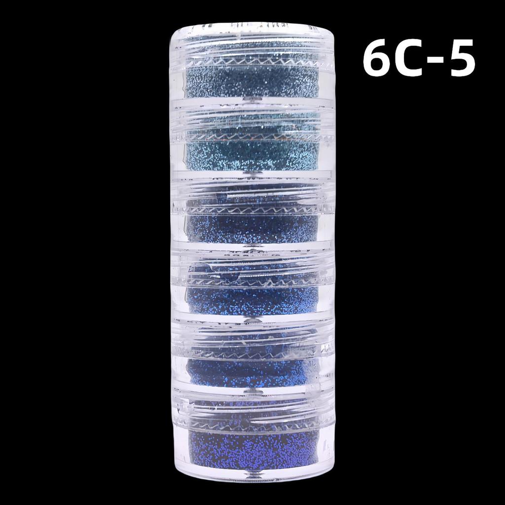 2025 Sada šesti třpytivých ozdob na nehty: Zlaté třpytky, flitry, kamínky a třpytivý gelový lak