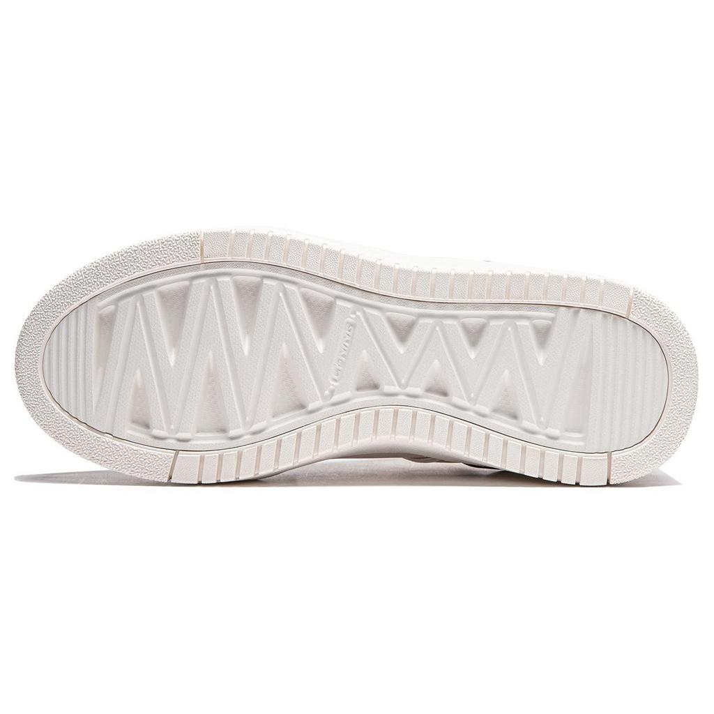 Li Ning Cheese Slip Resistant Abrasion Resistant Low Top Skateboard Shoes Women's White Black AGCU104-1