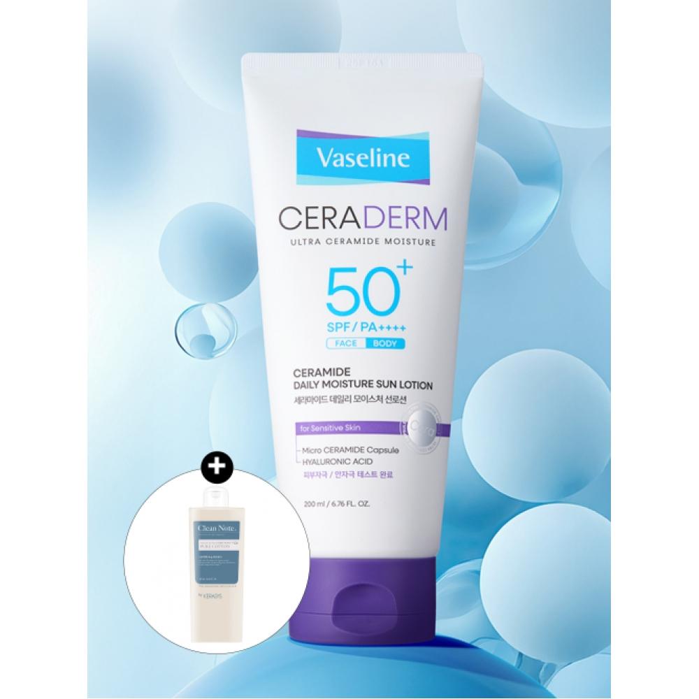 Aekyung Vaseline [large Volume] Ceraderm Moisture Sun Lotion Face   Body 200ml + Clean Note 180ml Additional Gift NONE